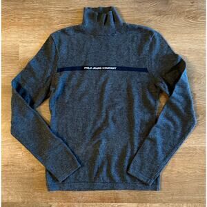 Polo Jeans Co Ralph Lauren Turtleneck Sweater Charcoal S Y2K Preppy